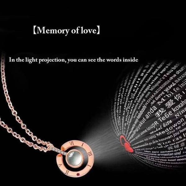 Love Projection Pendant Necklace in 100 Languages